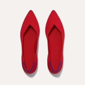 Rothy’s Red Point Toe flat. Size 8. New without tags. Excellent condition